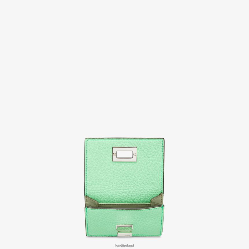 Fendi Women Peekaboo Micro Trifold Leather Wallet R06TFR1486 Accessories Green
