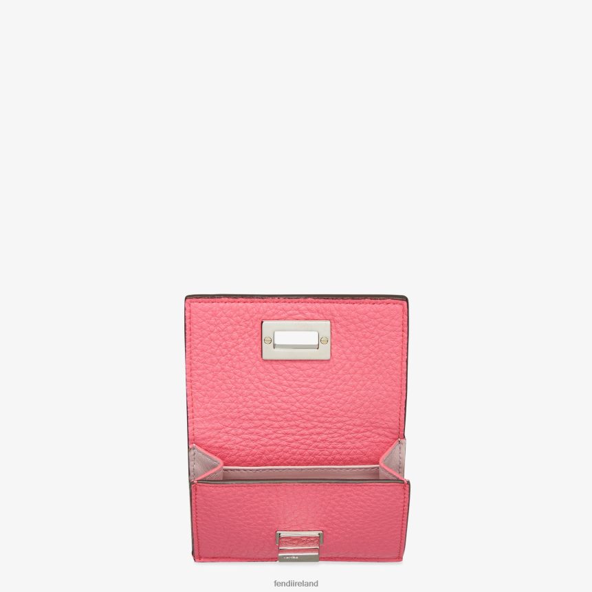 Fendi Women Peekaboo Micro Trifold Leather Wallet R06TFR1500 Accessories Pink