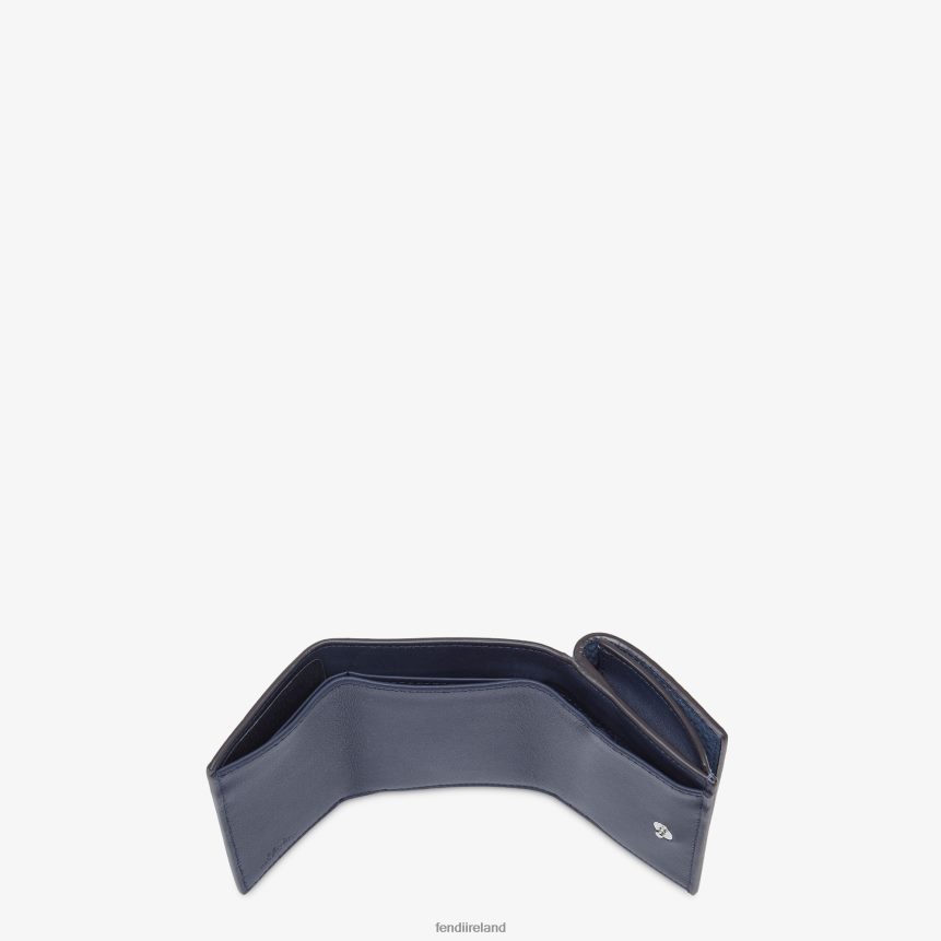 Fendi Women Peekaboo Micro Trifold Leather Wallet R06TFR1501 Accessories Blue