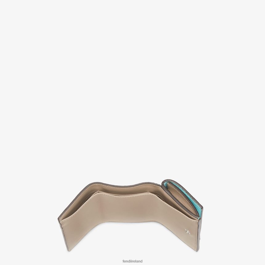 Fendi Women Peekaboo Micro Trifold Leather Wallet R06TFR1520 Accessories Light blue