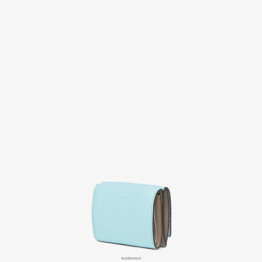 Fendi Women Peekaboo Micro Trifold Leather Wallet R06TFR1520 Accessories Light blue