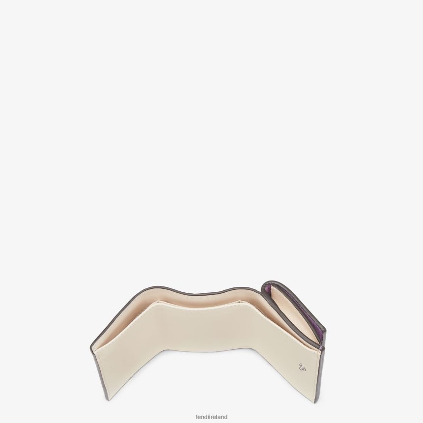 Fendi Women Peekaboo Micro Trifold Leather Wallet R06TFR1521 Accessories Purple