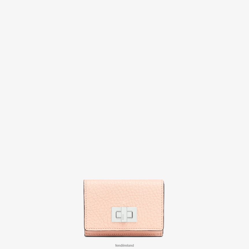 Fendi Women Peekaboo Micro Trifold Leather Wallet R06TFR1551 Accessories Pink