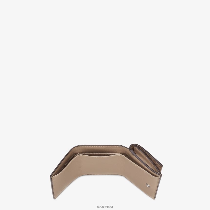 Fendi Women Peekaboo Micro Trifold Leather Wallet R06TFR1571 Accessories Beige