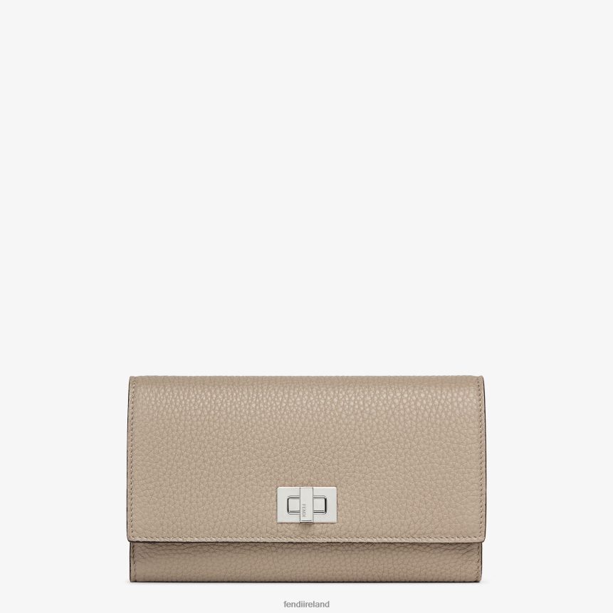 Fendi Women Trifold Leather Wallet R06TFR1565 Accessories Beige