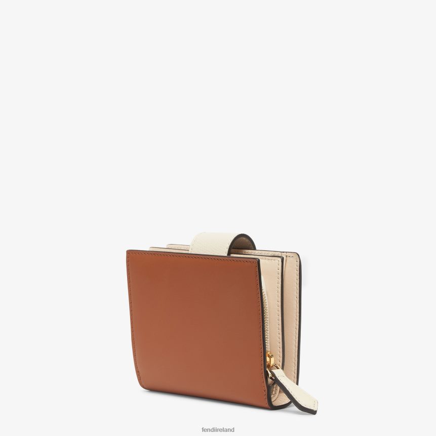 Fendi Women Two-Tone And Camellia Leather Compact Wallet R06TFR1438 Accessories Multicolor