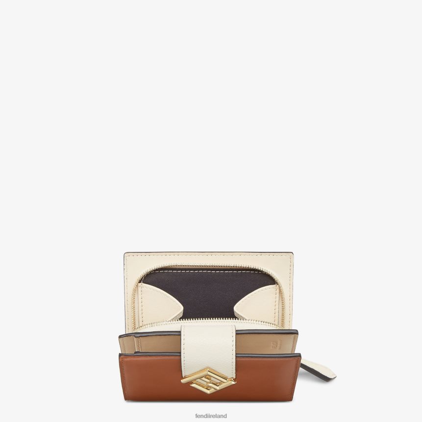 Fendi Women Two-Tone And Camellia Leather Compact Wallet R06TFR1438 Accessories Multicolor