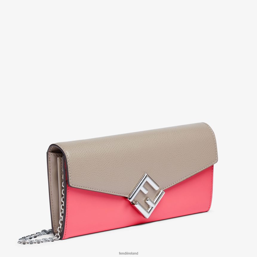 Fendi Women Two-Tone And Dove Leather Wallet R06TFR1465 Accessories Pink
