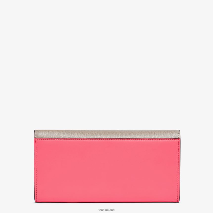 Fendi Women Two-Tone And Dove Leather Wallet R06TFR1465 Accessories Pink