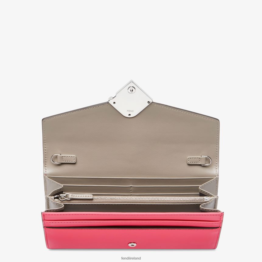 Fendi Women Two-Tone And Dove Leather Wallet R06TFR1465 Accessories Pink