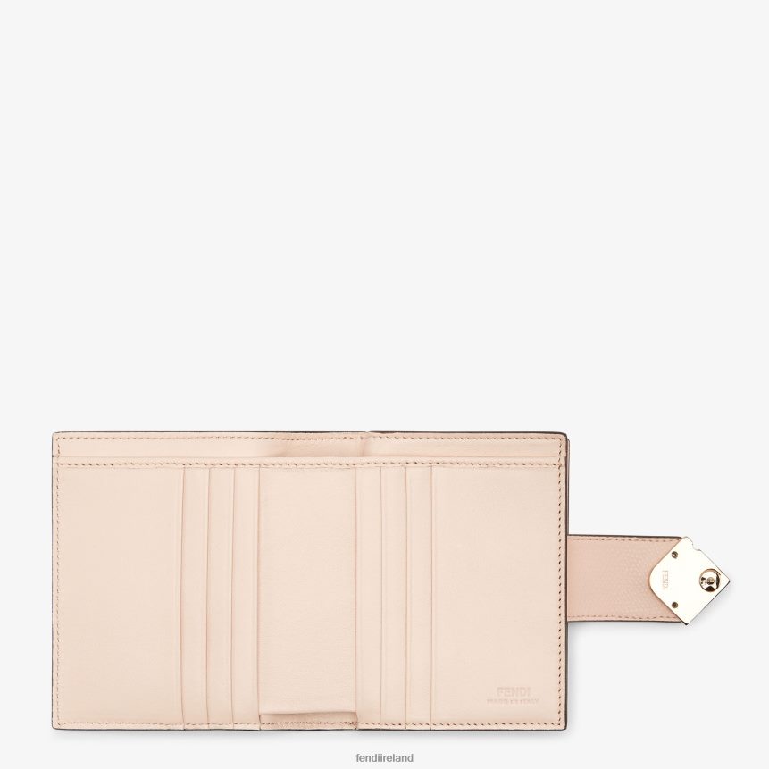 Fendi Women Two-Tone Dove And Leather Compact Wallet R06TFR1458 Accessories Multicolor