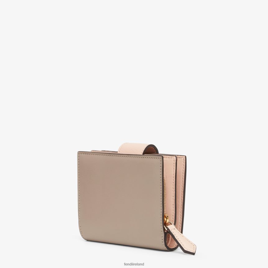 Fendi Women Two-Tone Dove And Leather Compact Wallet R06TFR1458 Accessories Multicolor