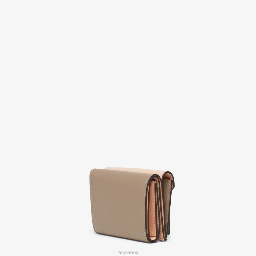 Fendi Women Two-Tone Dove And Leather Wallet R06TFR1459 Accessories Multicolor
