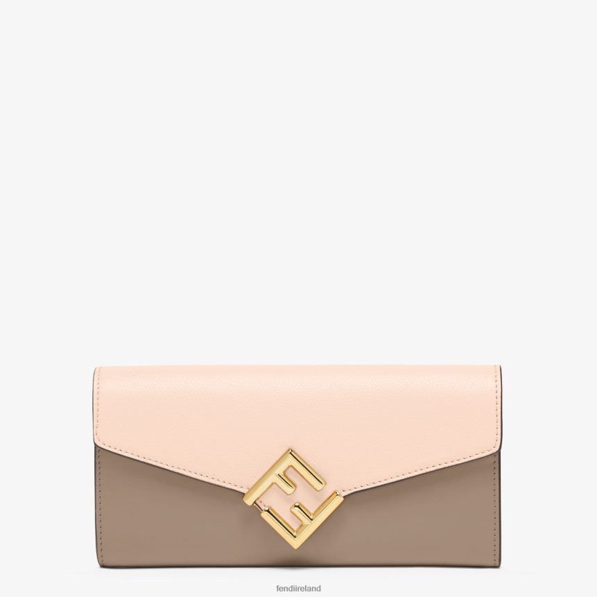 Fendi Women Two-Tone Dove And Leather Wallet R06TFR1462 Accessories Multicolor