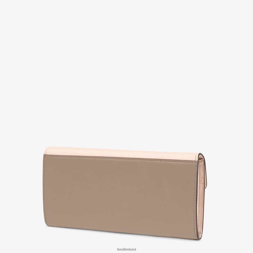 Fendi Women Two-Tone Dove And Leather Wallet R06TFR1462 Accessories Multicolor