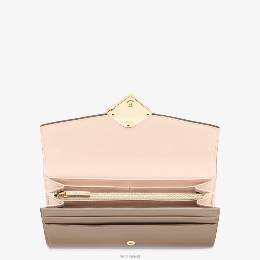 Fendi Women Two-Tone Dove And Leather Wallet R06TFR1462 Accessories Multicolor