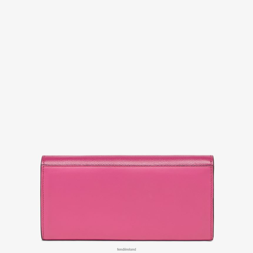 Fendi Women Two-Tone Fuchsia And Leather Wallet R06TFR1406 Accessories Beige