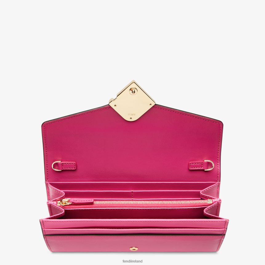 Fendi Women Two-Tone Fuchsia And Leather Wallet R06TFR1406 Accessories Beige