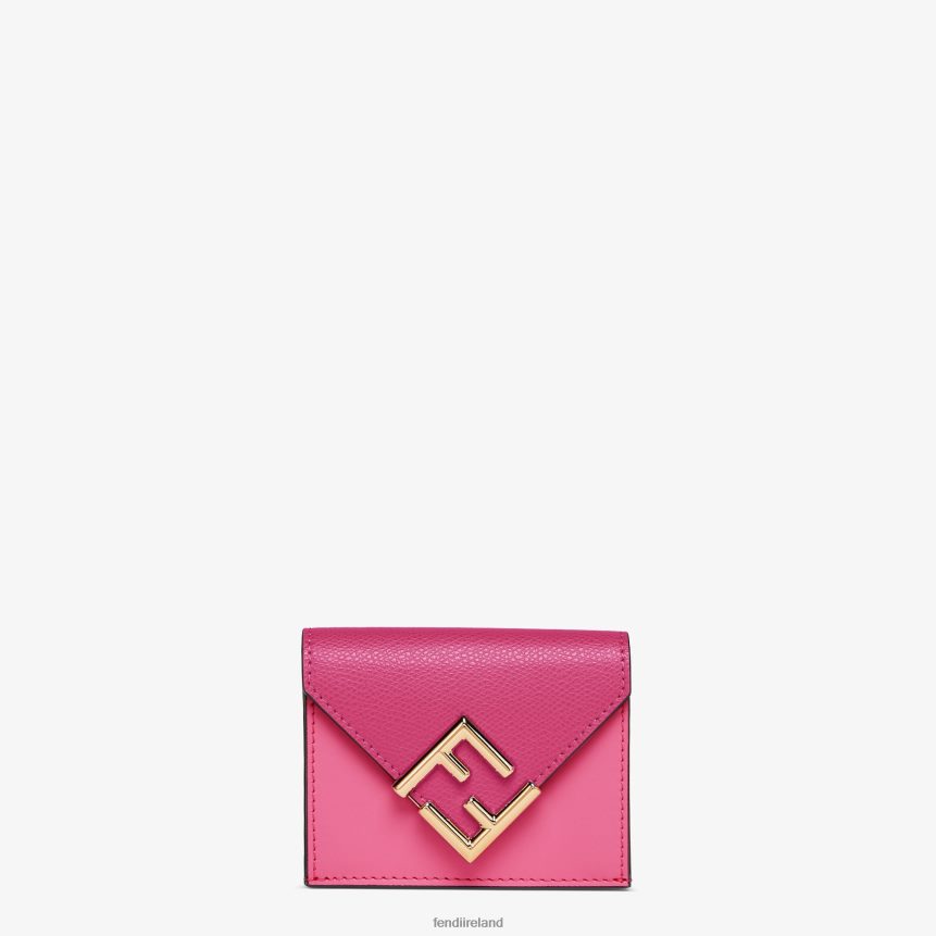Fendi Women Two-Tone Fuchsia And Leather Wallet R06TFR1407 Accessories Beige
