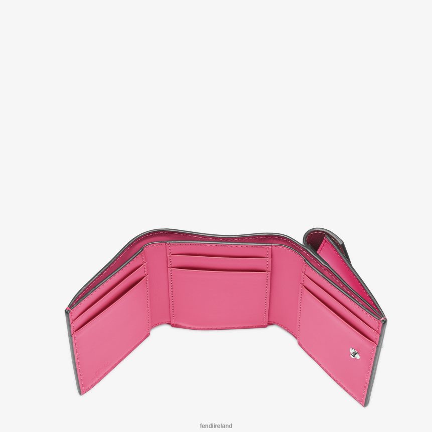 Fendi Women Two-Tone Fuchsia And Leather Wallet R06TFR1407 Accessories Beige