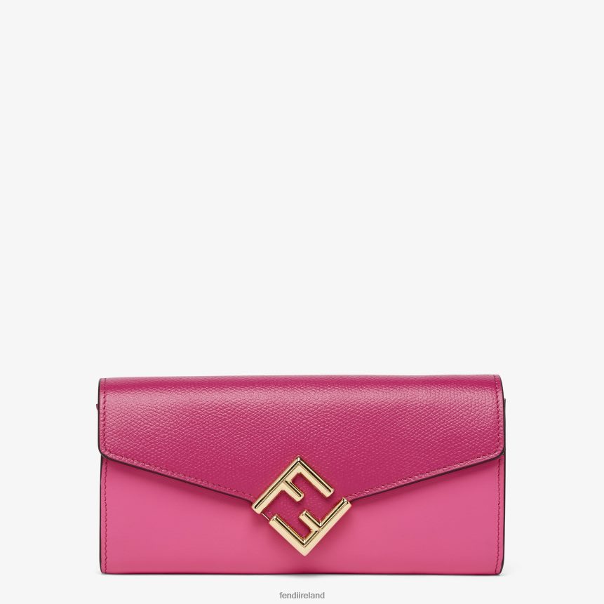 Fendi Women Two-Tone Fuchsia And Leather Wallet R06TFR1516 Accessories Beige