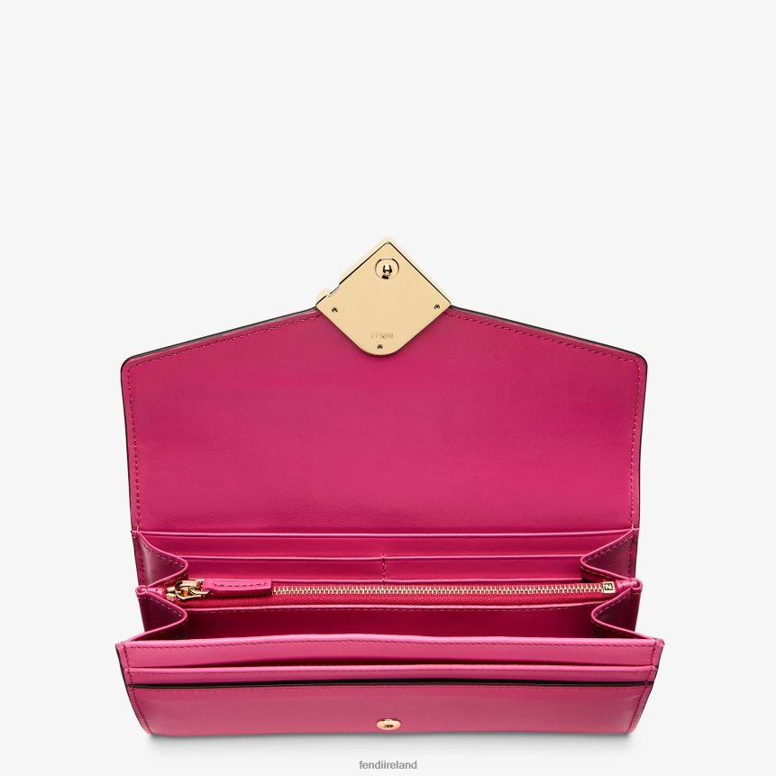 Fendi Women Two-Tone Fuchsia And Leather Wallet R06TFR1516 Accessories Beige