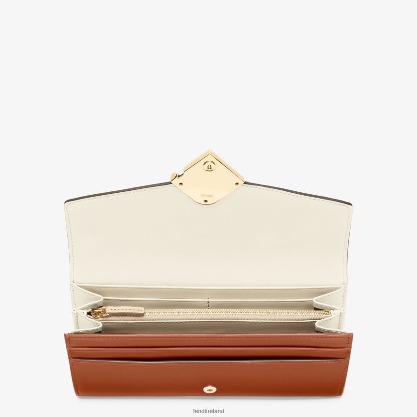 Fendi Women Two-Tone Leather And Camellia Wallet R06TFR1453 Accessories Multicolor