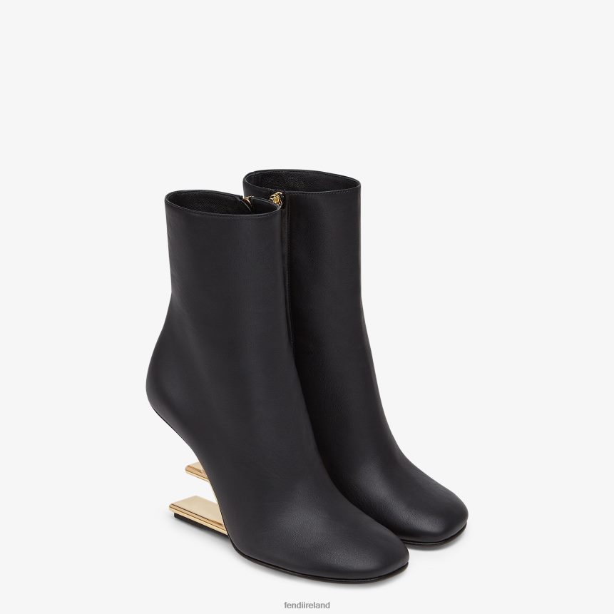 Fendi Women Nappa Leather High-Heeled Ankle Boots R06TFR1368 Shoes Black
