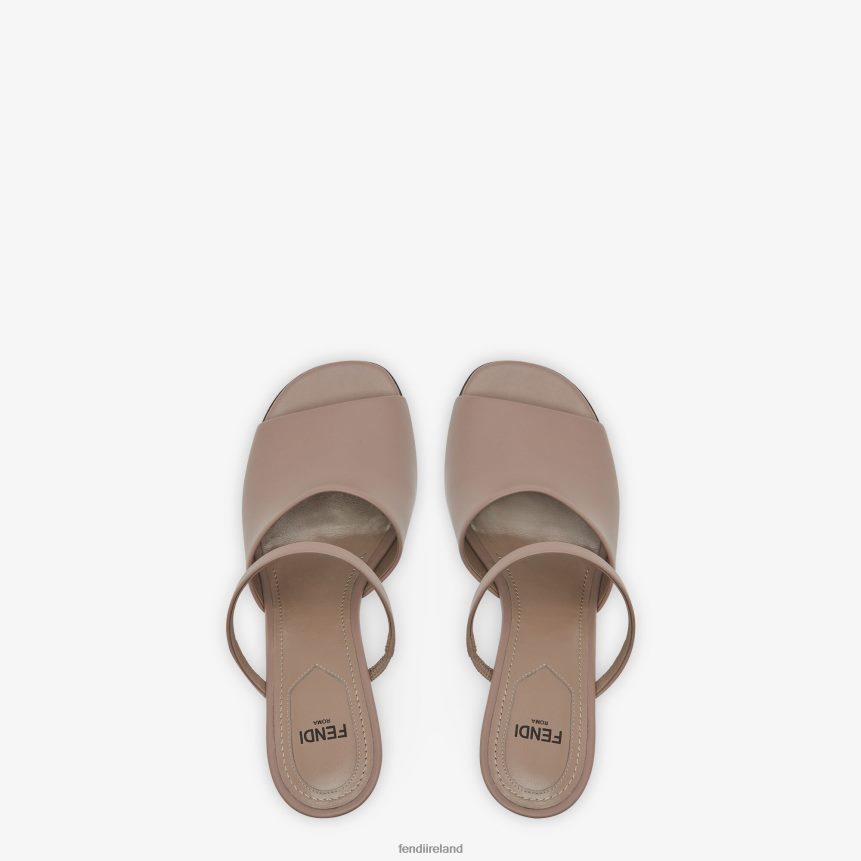 Fendi Women Dove Leather High-Heeled Sandals R06TFR1320 Shoes Beige