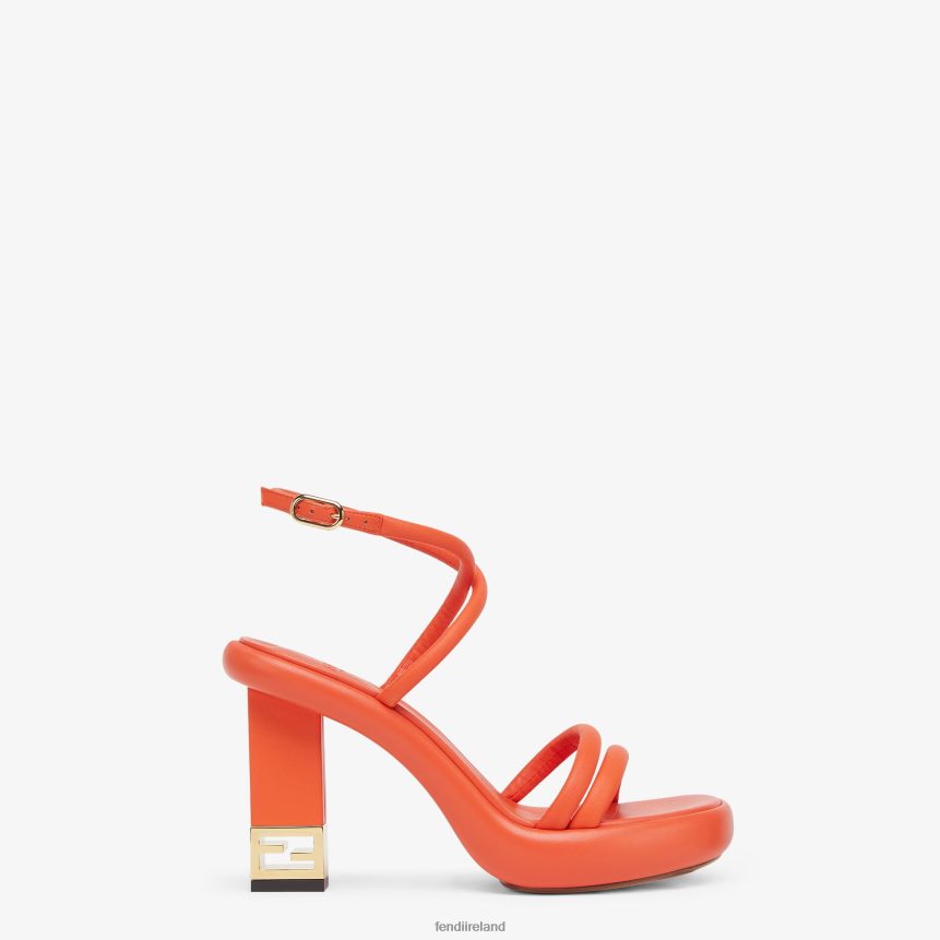 Fendi Women Nappa Leather Sandals R06TFR1314 Shoes Orange