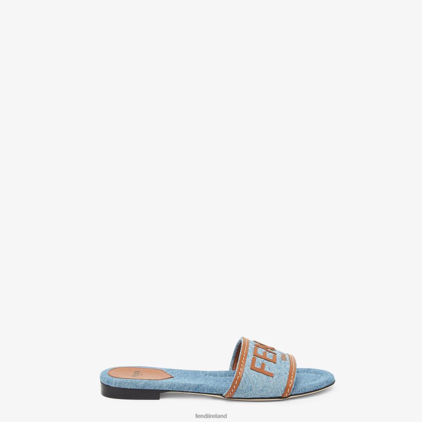 Fendi Women Denim Slides R06TFR1395 Shoes Multicolor