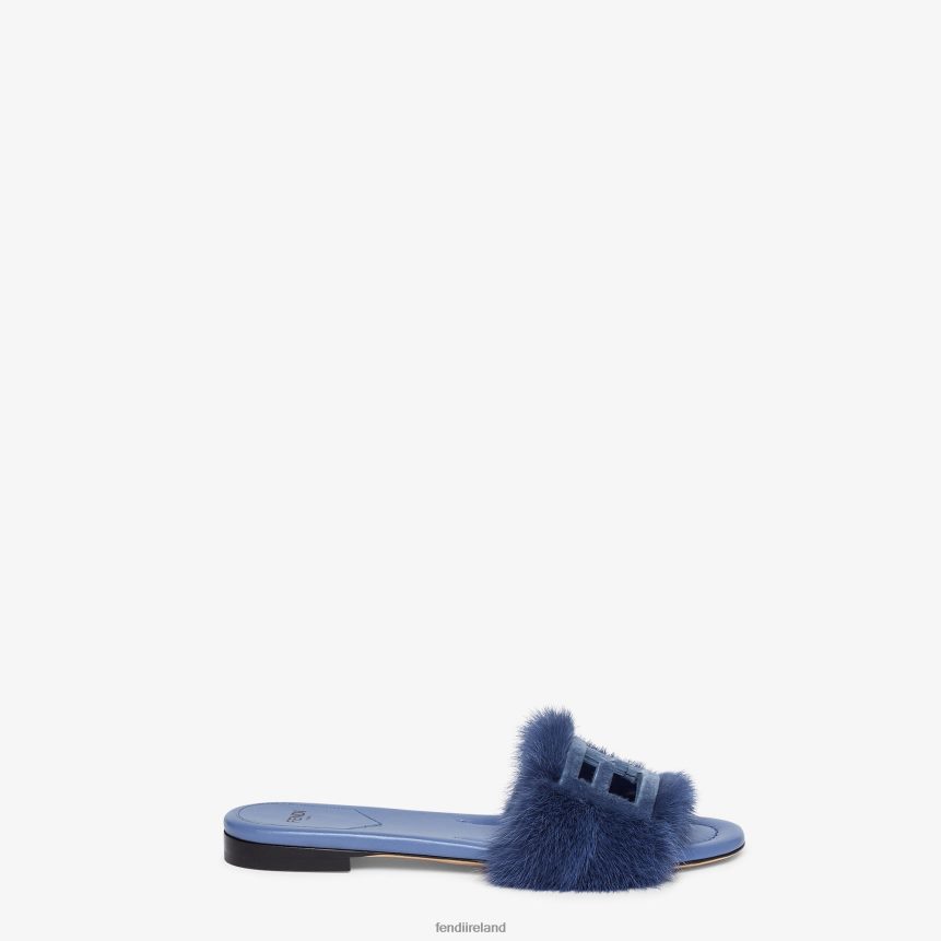 Fendi Women Mink Slides R06TFR1331 Shoes Blue