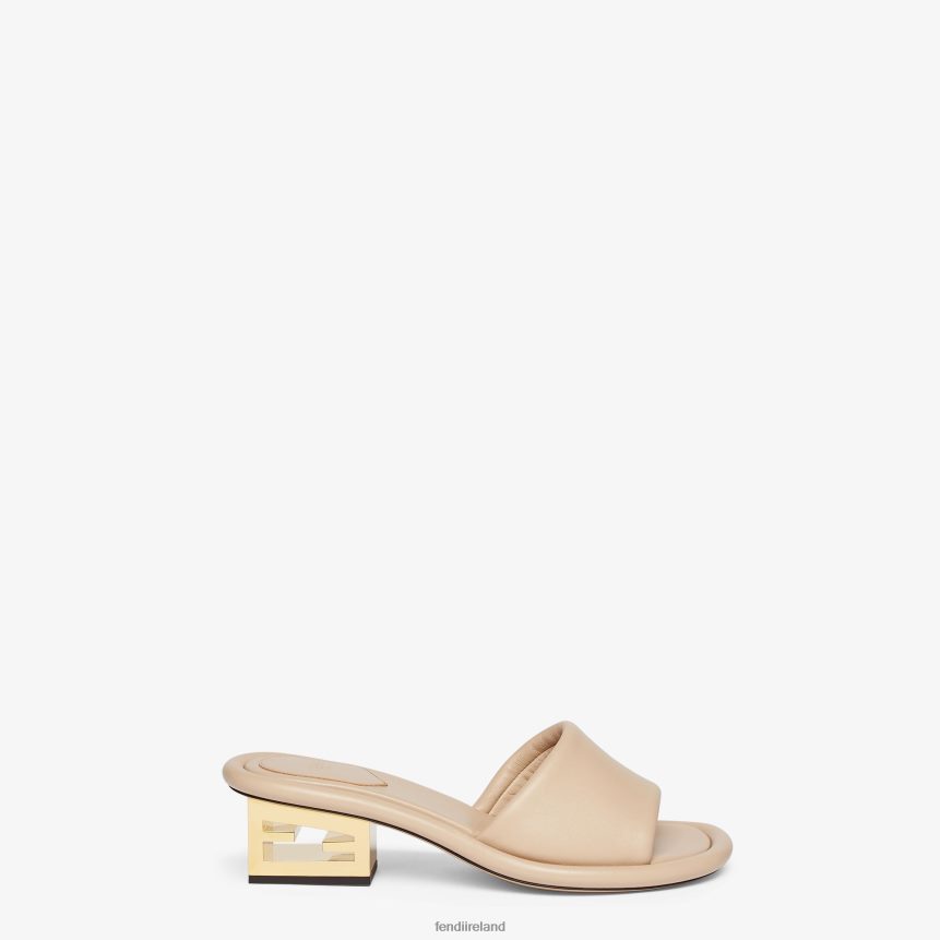 Fendi Women Nappa Leather Slides R06TFR1291 Shoes Beige