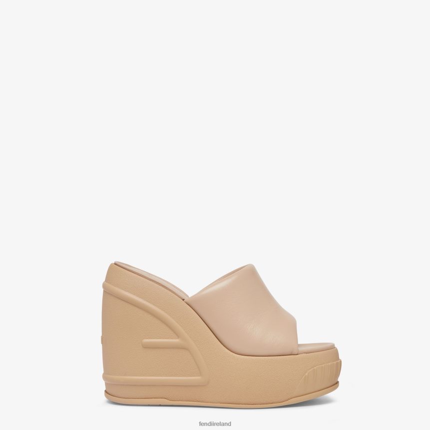 Fendi Women Nappa Leather Slides R06TFR1328 Shoes Beige