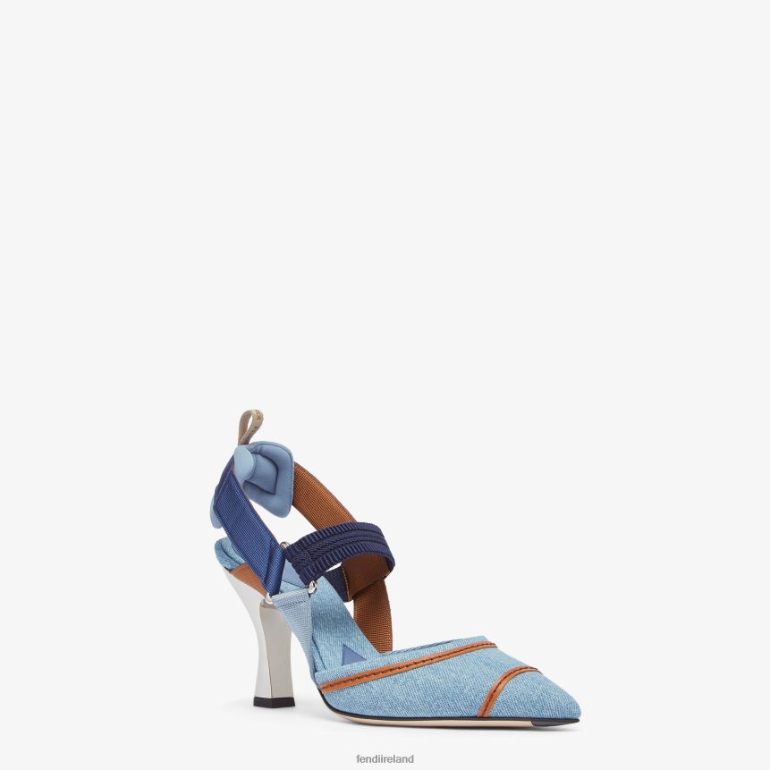 Fendi Women High-Heeled Slingbacks With Embroidery R06TFR1312 Shoes Multicolor