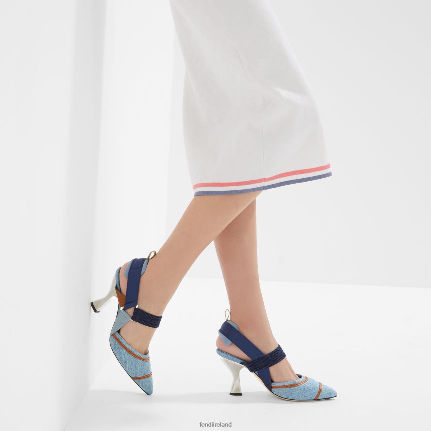 Fendi Women High-Heeled Slingbacks With Embroidery R06TFR1312 Shoes Multicolor