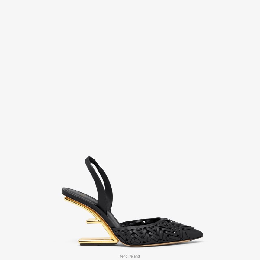 Fendi Women Leather High-Heeled Slingbacks R06TFR1274 Shoes Black