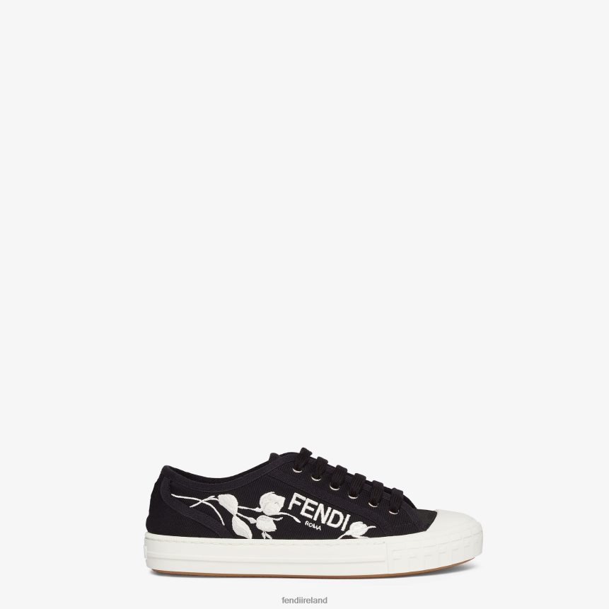 Fendi Women Canvas Low Tops R06TFR1327 Shoes Black