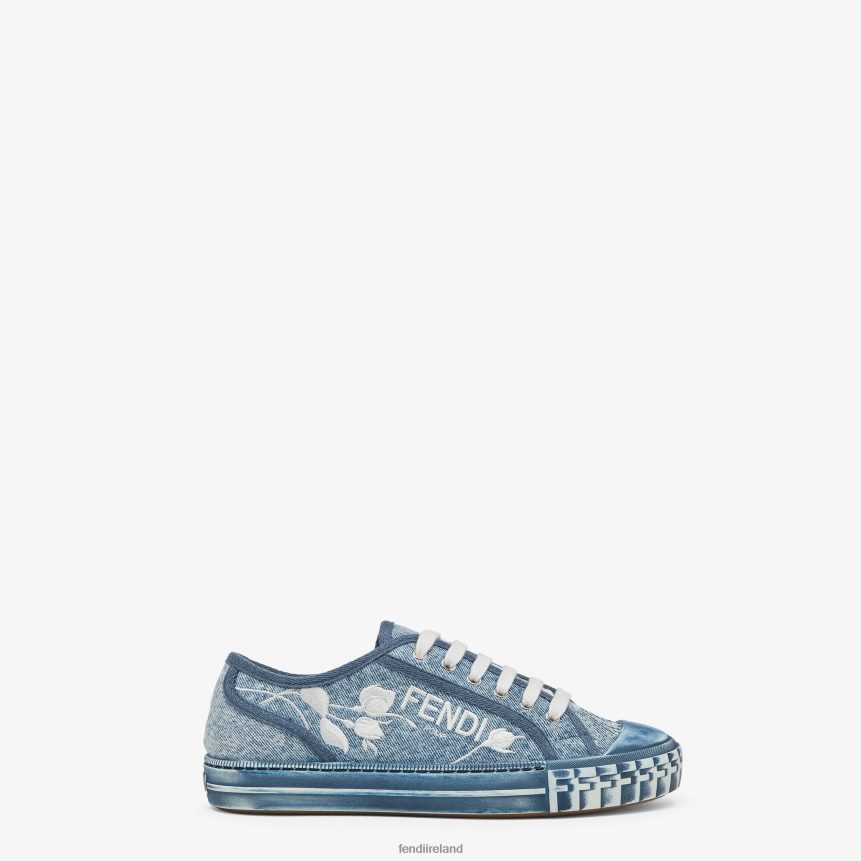 Fendi Women Denim Low Tops R06TFR1326 Shoes Light blue