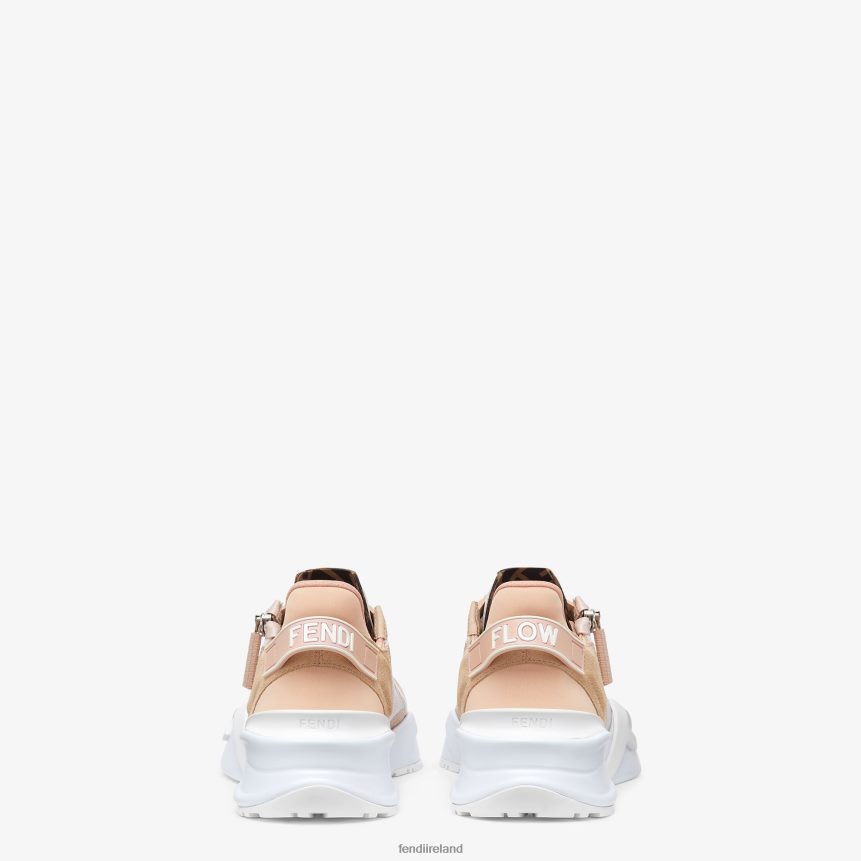 Fendi Women Low Top In Nylon And Suede R06TFR1388 Shoes Pink